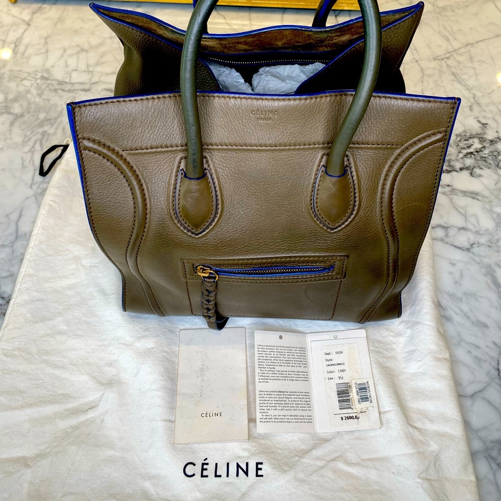 Celine Bag with beautiful blue piping!! Clean her up and Voila!!
